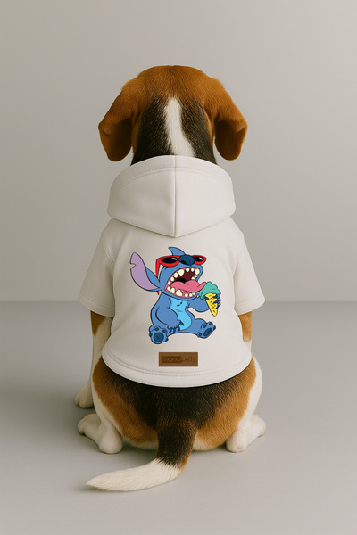 Monopetz Printed Dog and Cat Outfit & Dress with Fleece Inside - White Color ...