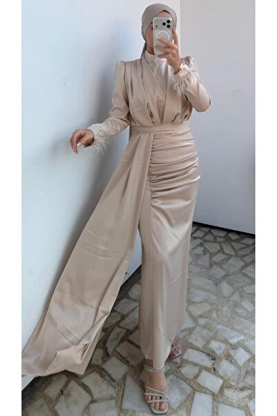 moda zeynaa DEFNE TESETTÜR SATEN ABİYE