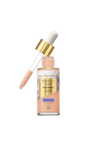 Max Factor Miracle Pure Skin Reset 2-in-1 Serum Foundation, 10-30 Fair, 30 ml