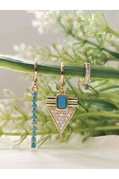 Halley Concept Vip Zircon Stone 3-Piece Earring Set