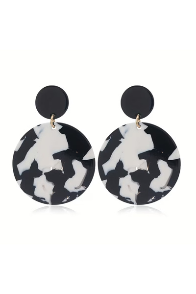 1PARÇAMAVİ Acrylic Women's Earrings for Ears Without Piercings with Clip-On