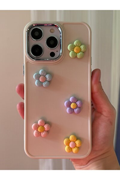 FİŞNEİLETİŞİM iPhone 15 Promax Compatible 3D Flower Case