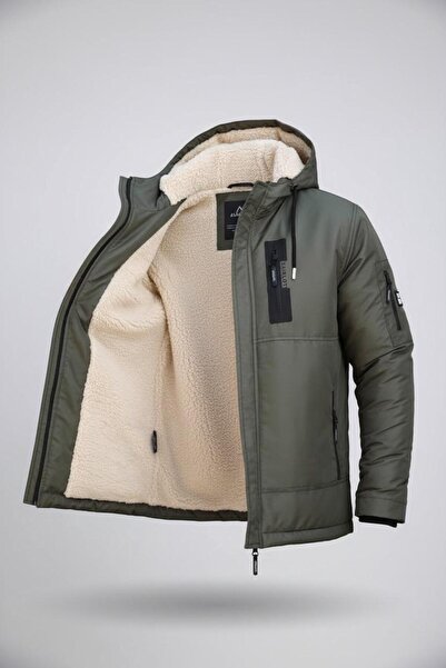 inamato texstil معطف رجالي مبطن بالفرو من الداخل، مقاوم للرياح والماء