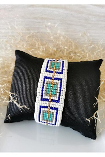 Halley Concept White Geometric Pattern Design Miyuki Bracelet