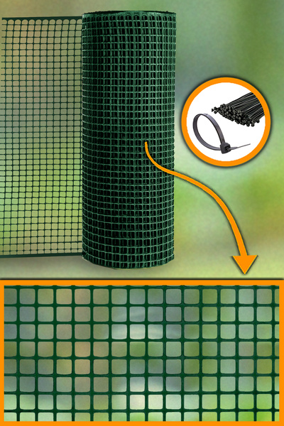 Morilu YEŞİL Plastik Bahçe Çit Perde - 10 mm Göz - Dekoratif Plastik Çit Örtü...