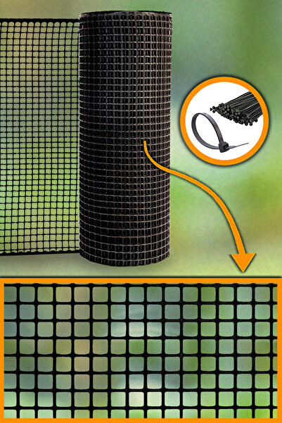 Morilu SİYAH Plastik Bahçe Çit Perde - 10 mm Göz - Dekoratif Plastik Çit Örtü...