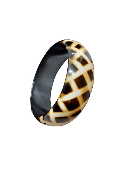 FM سوار مجوهرات نسائي خشبي ملون أنيق ولامع - تصميم فريد وأناقة بوهيمية