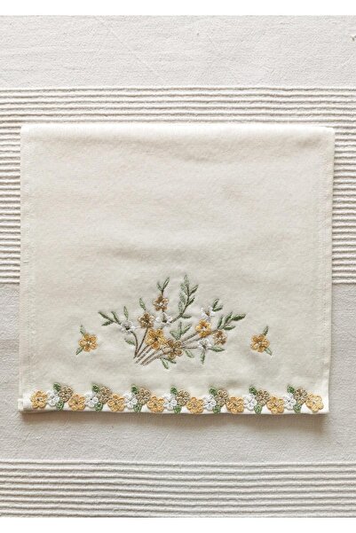 Halley Concept 30 x 50 Floral Embroidered Velvet Kitchen Towel 100% Cotton