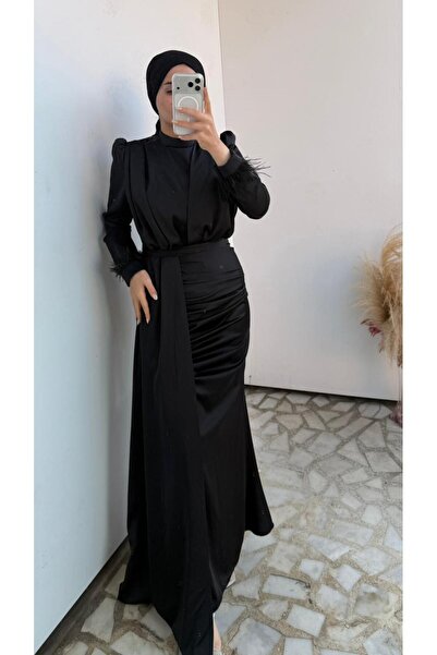 moda zeynaa DEFNE TESETTÜR SATEN ABİYE