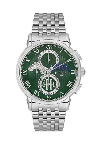 Hislon Tm143S-15Ss Day and Night Display Sapphire Glass Steel Band Steel Case 5 Atm Water Resistant m