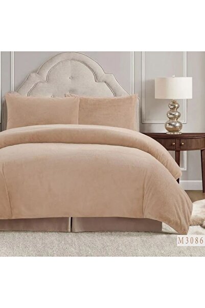 Reiashn مفرش اسكارم فرو لون بيج شتوي مفرد ونصف