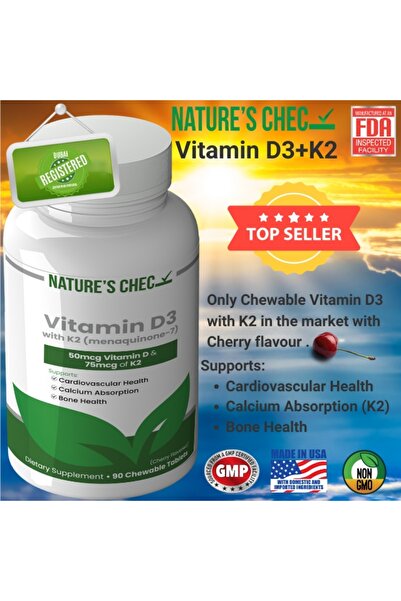 nature's chec Vitamin D3 with K2 Tablet 90S