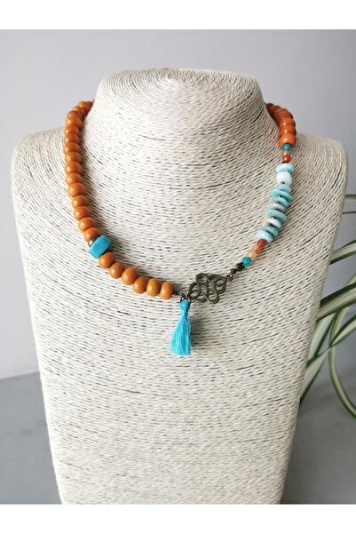 Halley Concept Amazonite Glass Beaded - Orange Special Design Natural Stone N...