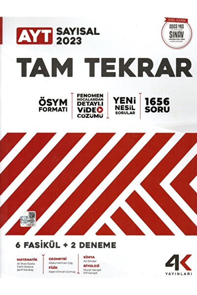 4k Yayınları AYT Sayısal Tam Tekrar 2023