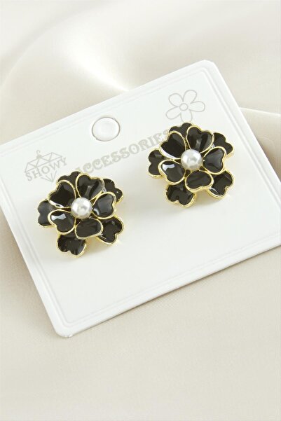 nolva أقراط من اللؤلؤ على شكل زهرة الورد