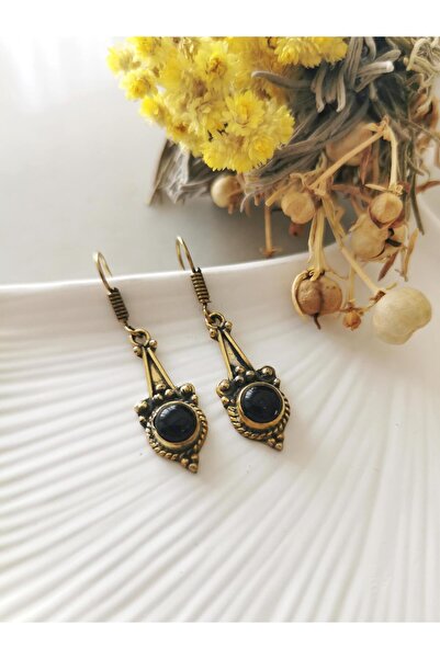 Halley Concept Natural Stone Brass Earrings