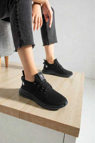 WALK WHİTE Women's Black Black Sneakers