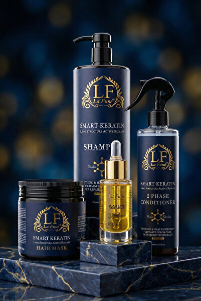 LF Lafune Profesyonel Keratin Yükleme Seti 1000ml Şampuan Maske Serum Yıpranm...