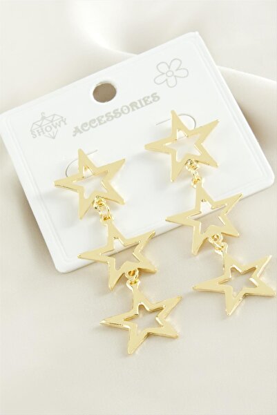 CT STONES أقراط معدنية على شكل نجمة