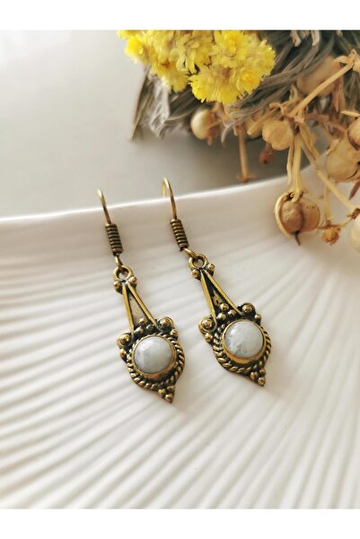 Halley Concept Natural Stone Brass Earrings