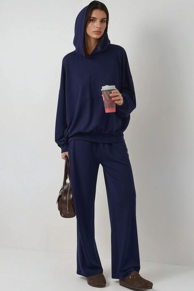 Hiccup Hooded Oversized High Waist Two Piece Sweatsuit Set