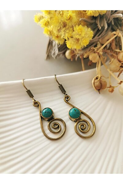 Halley Concept أقراط من حجر الأرز الطبيعي