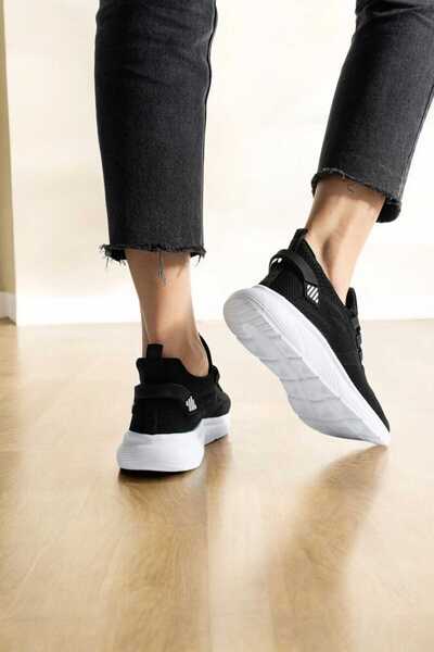 WALK WHİTE Black and White Women's Sneaker 0121399