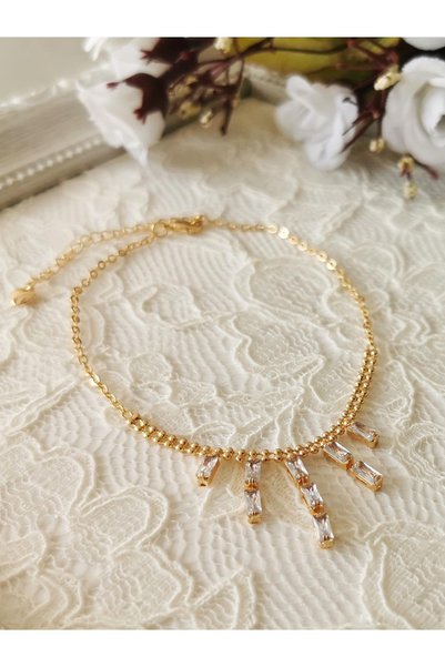 Halley Concept Zircon Stone Stainless Steel Anklet
