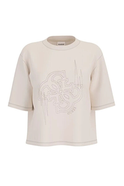 Guess Eona pentru femei, alb, Active Boxy Fit tricou V5BI11I3Z14-G1O6