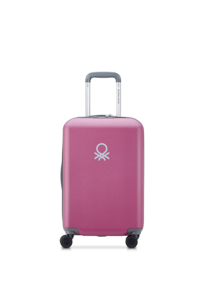 Delsey United Colors of Benetton Hardside 4-Double Wheel Luggage Trolley Cabin Suitcase 55cm Rose