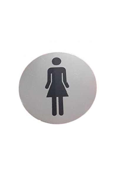 adhoreca Semn autoadeziv pentru toaletă, din oțel inoxidabil, Ø 8 cm