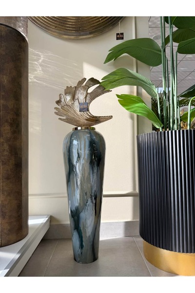 HERA DEKOR İTHAL DESENLİ METAL YER KÜPÜ 102 CM