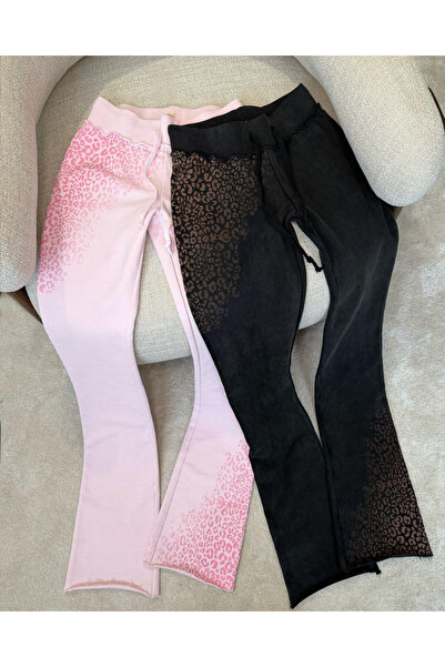 Touz Moda Leopard Design Flared Leggings Sweatpants