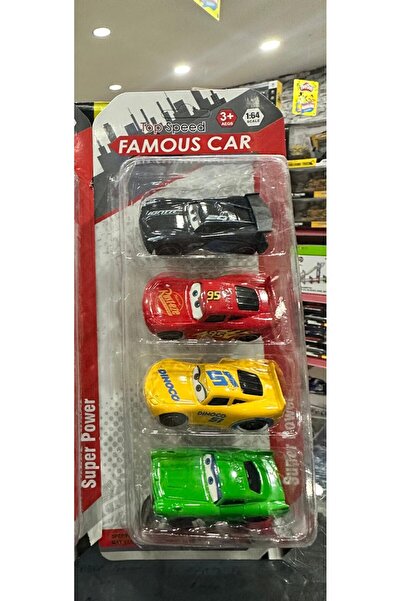 Online Şimşek Mcqueen Cars 4 lü Kutuda Metal Arabalar Seti Cars Jackson Storm Dinoco