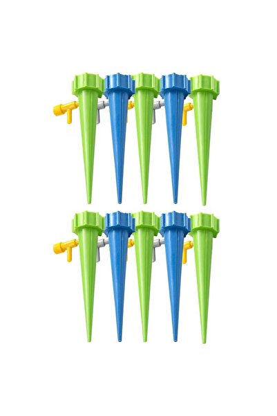 OEM Dripper set with valve for plant irrigation, Blue/Green, 10 pcs