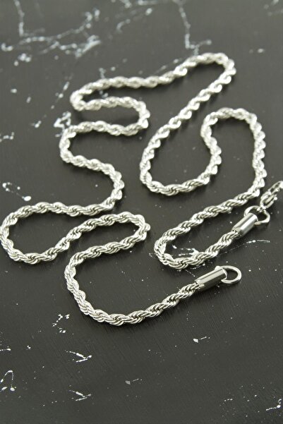 Marsilyan Twisted Chain Steel Necklace 55 cm