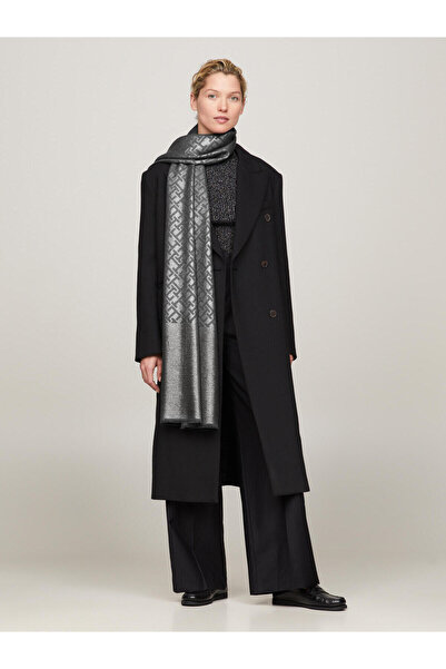 Tommy Hilfiger TH EVENING MONOGRAM Kadın Gri Atkı