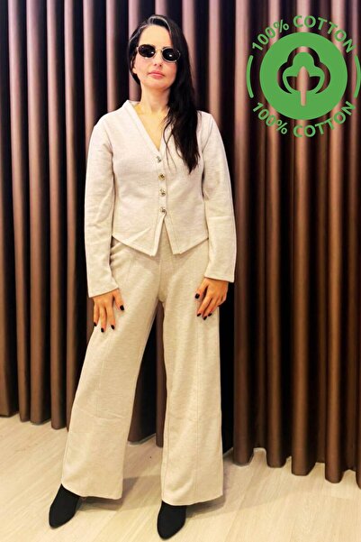 ZISHAN Confortabil croială Elegent pentru birou și purtare zilnică Set din două piese pentru femei Selenik 5009