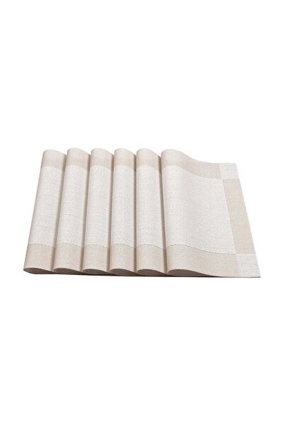 Generic 4-Piece Decorative Table Placemat Set Beige 4 x 45cm