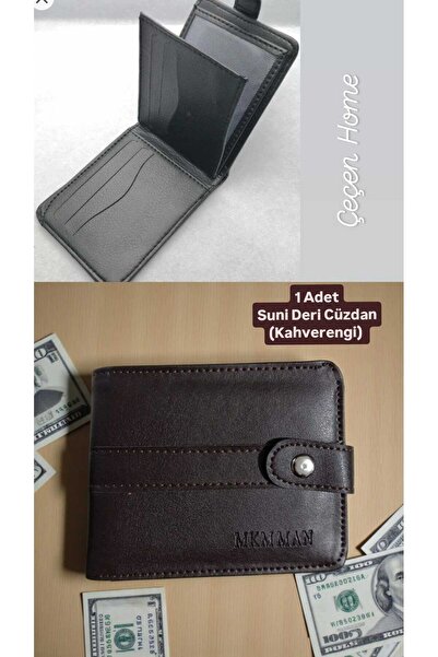 ÇEÇEN HOME Men's Wallet with Faux Leather Card Holder, Snap Closure Coin Purse