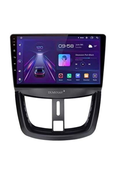 DUMYNAV Navigație Android 14, 4GB RAM / 64GB pentru Peugeot 207/207CC (2006-2...