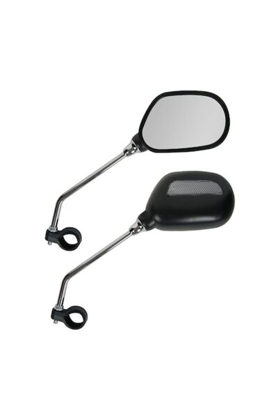 OEM Bicycle rearview mirror set with reflective tape, metal/plastic