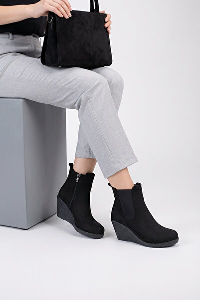 MARSEDO حذاء نسائي بكعب عريض وسحاب مرن للاستخدام اليومي من فلوري