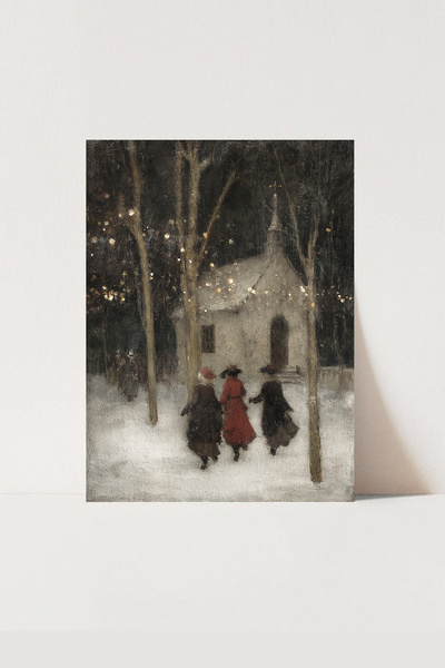 HOME DEKORİSTA Yeni Yıl Temalı Vintage Poster, Galeri Duvarı, Sanatsal Baskı, Yılbaşı, Christmas