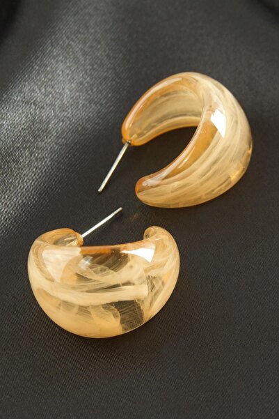 Bijuteri Net أقراط بلاستيكية هلالية الشكل