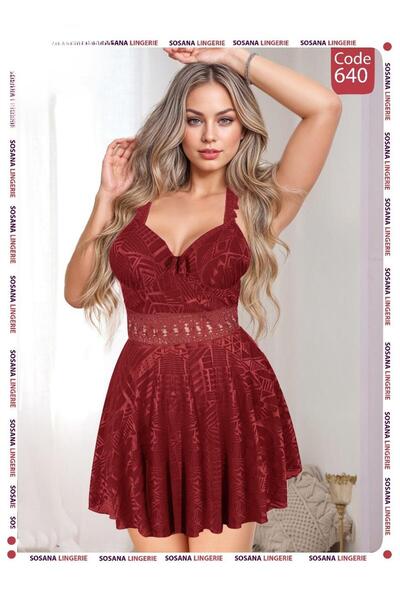 Nice Model Elegant Lace Waist Mini Dress V-Neck Sleeveless A-Line Skater Nigh...