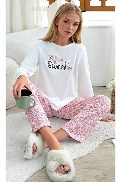 CARLA MARA Sweet Daisy Floral Patterned Women's Pajama Set