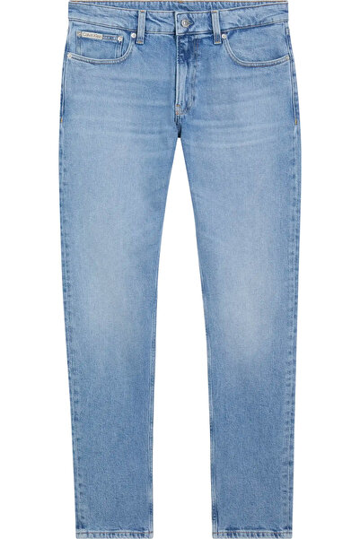 Calvin Klein SLIM STRAIGHT Erkek Mavi Kot Pantolon