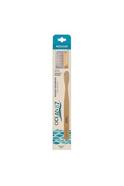 Piave Ocean87 toothbrush Medium bristles 100% Wood Handle/Bristles Plant Fibe...