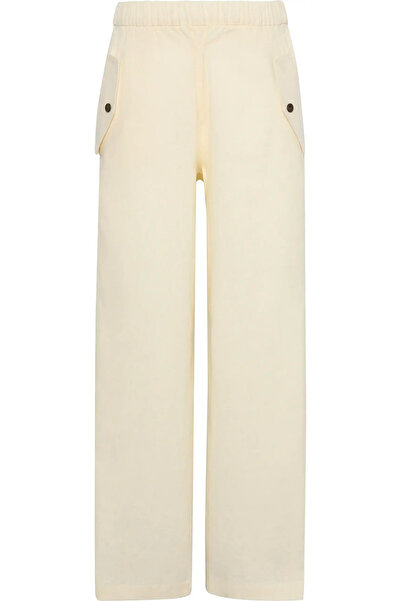 Calvin Klein LINEN CARGO PANT Kadın Krem Pantolon